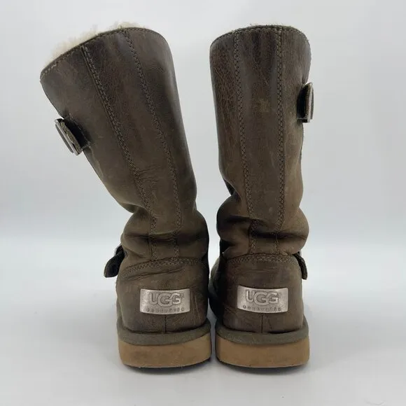 UGG Brown Leather Winter &amp; Rain Boots | Insulated &amp; Lined