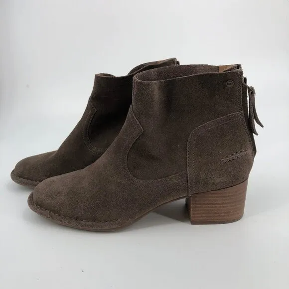 UGG Brown Suede Ankle Boots &amp; Booties | Size 8, Zip Closure