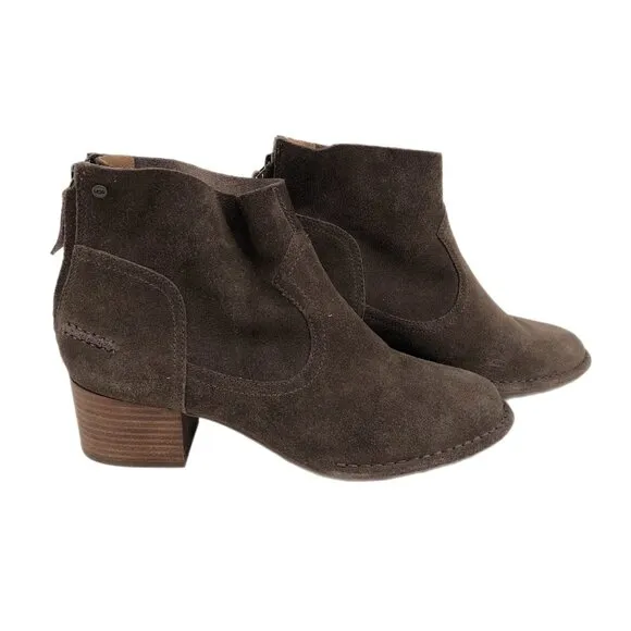 UGG Brown Suede Ankle Boots &amp; Booties | Size 8, Zip Closure