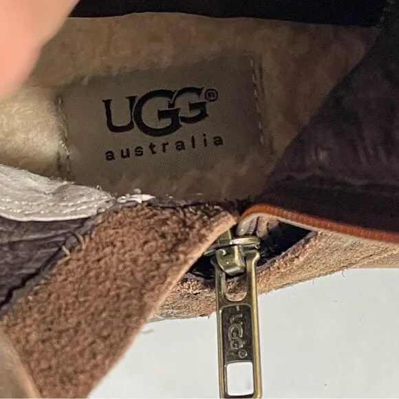UGG Channing II Leather Riding Boots Brown Women’s Size 8.5 Equestrian