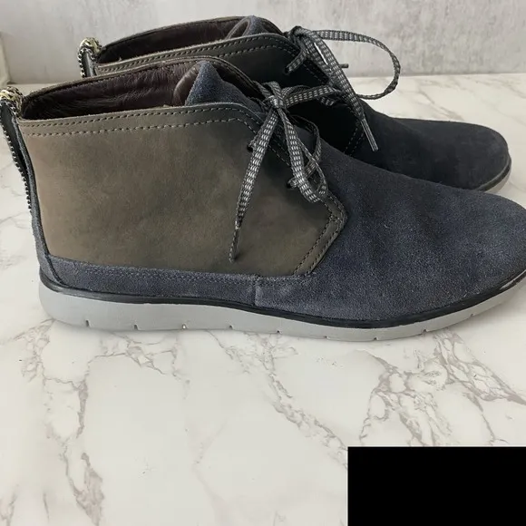 UGG Chukka Boots Men Sz 10 Grey Ombre Waterproof Suede Nubuck