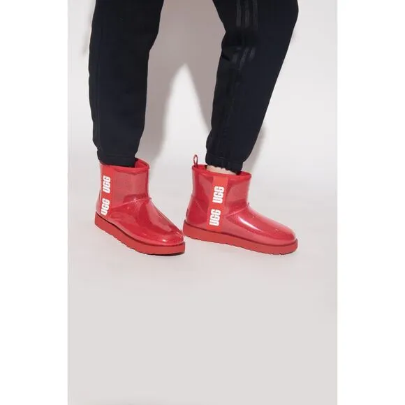 UGG Classic Clear Mini Rain Boots - Red Size 7