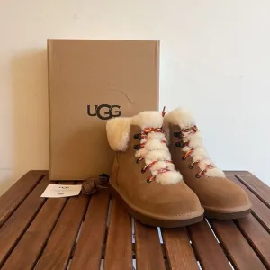 UGG Classic Mini Alpine Lace Boots Chestnut USA Women Size 7/UK 5/EU 38
