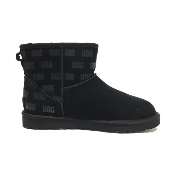 UGG CLASSIC MINI II UGG PRINT BOOTS -BLACK SUEDE -MEN US 8 -NEW