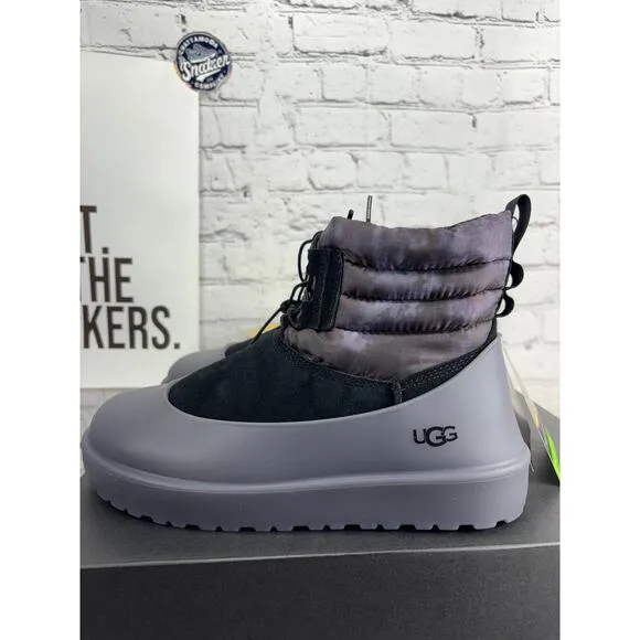 UGG Classic Mini Lace WEA Smokescreen Boots Guard Mens 12 Black Insulated NEW