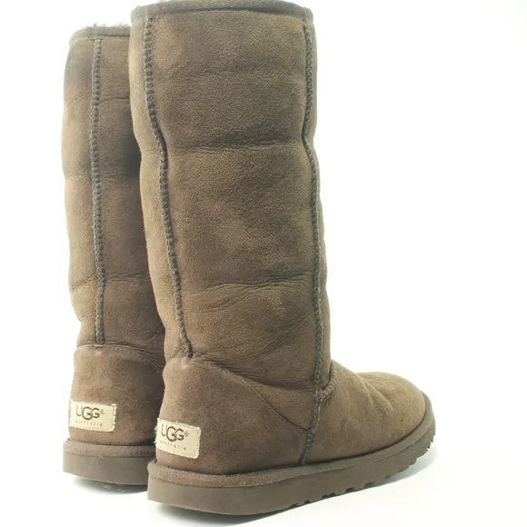 Ugg Classic Tall Brown Sheepskin Winter Boots Size W7