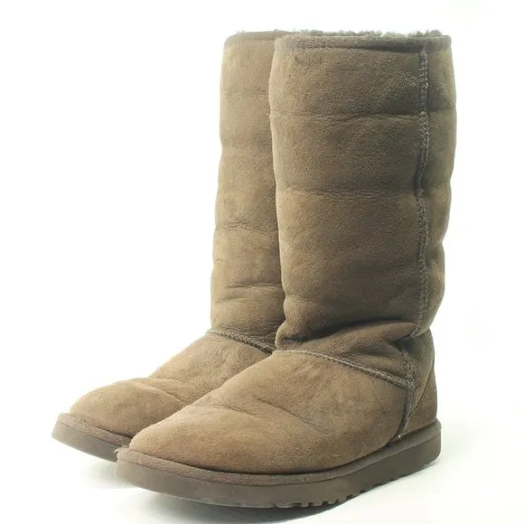 Ugg Classic Tall Brown Sheepskin Winter Boots Size W7