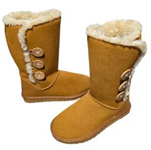 UGG Classic Tall Side Buttons Fur Boots Size 8 Like New!