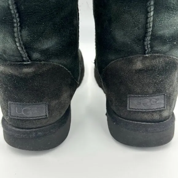 UGG Classic Tall Suede Sheepskin Black Winter Boots
