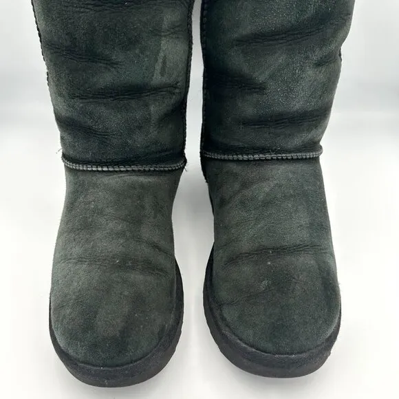 UGG Classic Tall Suede Sheepskin Black Winter Boots
