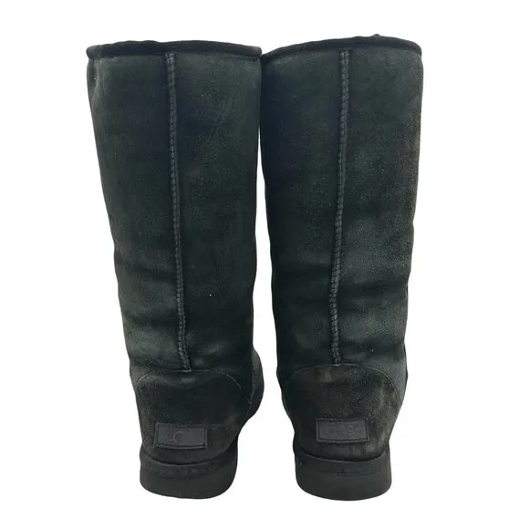 UGG Classic Tall Suede Sheepskin Black Winter Boots