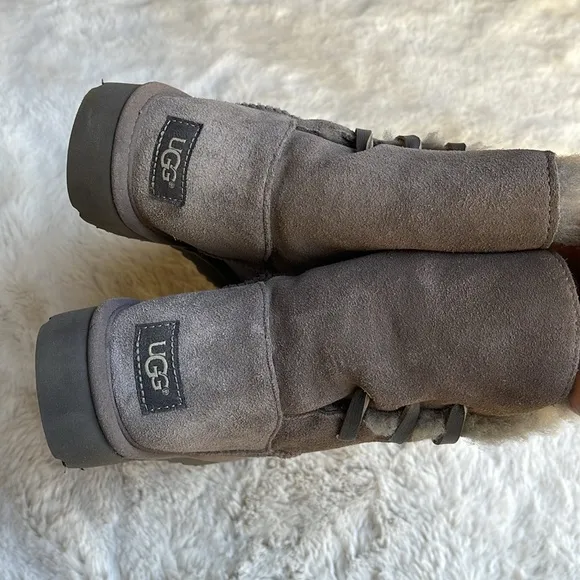 UGG Constantine Women's Suede Fur-Lined Boots - Gray