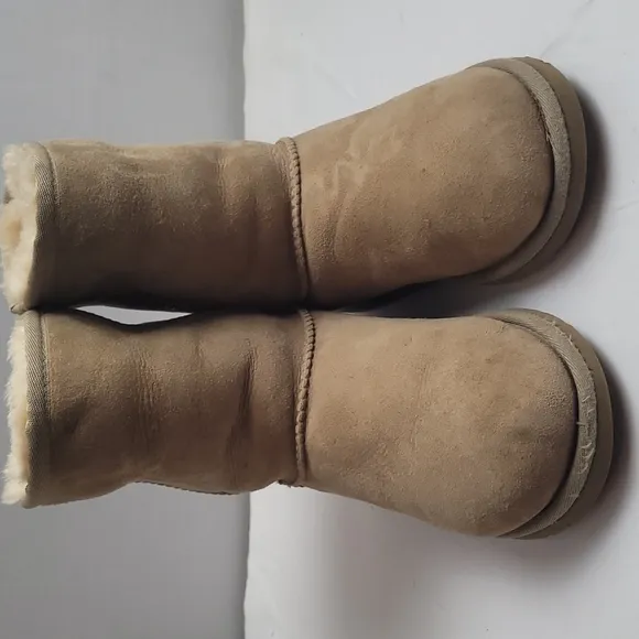UGG FUR EVA BOOTS  BOOTIES GENUINE SHEEPSKIN TAN, size 4