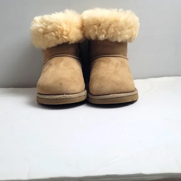UGG FUR EVA BOOTS  BOOTIES GENUINE SHEEPSKIN TAN, size 4