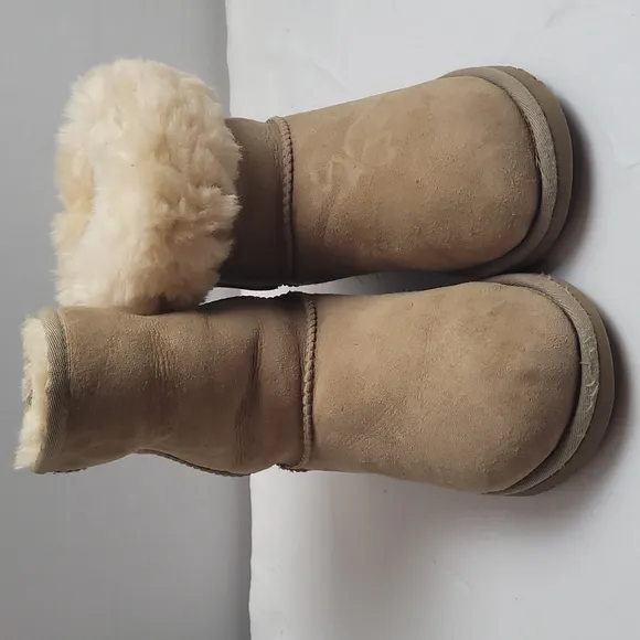 UGG FUR EVA BOOTS  BOOTIES GENUINE SHEEPSKIN TAN, size 4