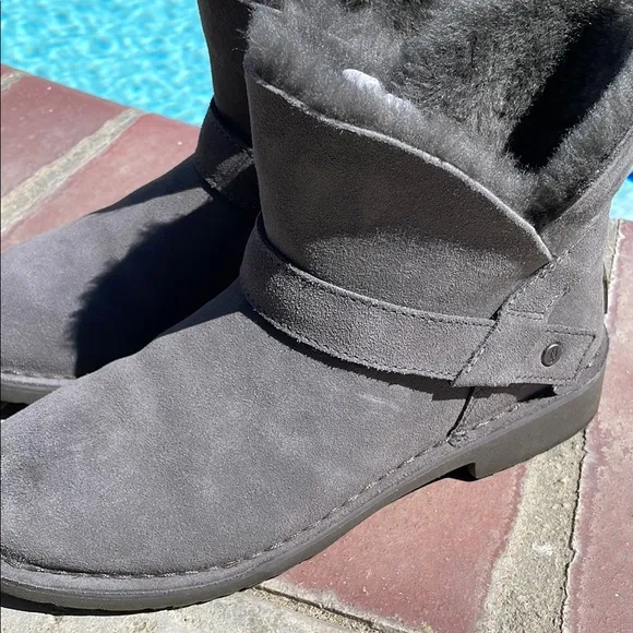 UGG Gray Winter Boots with Plush Lining