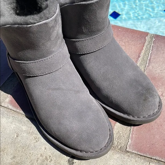 UGG Gray Winter Boots with Plush Lining