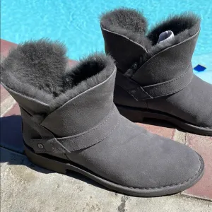 UGG Gray Winter Boots with Plush Lining