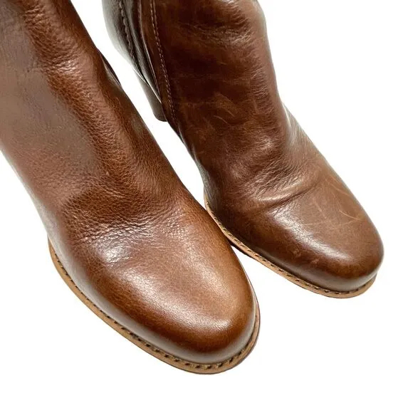 Ugg Heeled Boots Jardin Women Size US 10 Brown Chestnut Soft Pebbled Leather