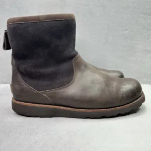 UGG Hendren TL Mens Size 12 Winter Boots Brown Leather and Suede Shearling Lined