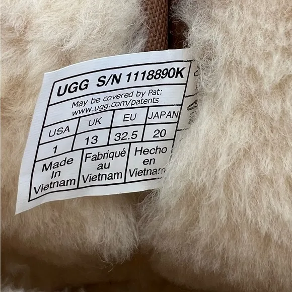 UGG Jona Boot Cognac (Brown) Classic &amp; Comfortable Wool Lined Kids size 1 US