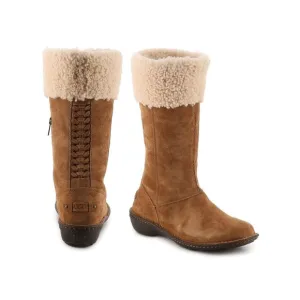 UGG Karyn Black Suede Sheepskin Boots 1005449 Womens US 8 Shearling Fur Wool