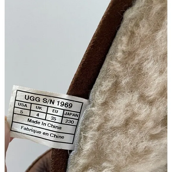 Ugg Kensington Brown Leather Moto Winter Boots Women’s Size 5 *Read