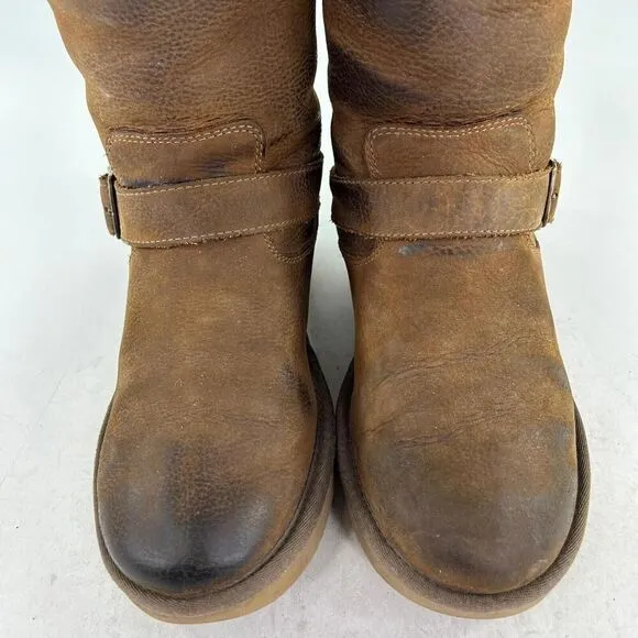 UGG Kensington II Boots US 6 Women's Brown Shearling Buckled Straps Winter Boot