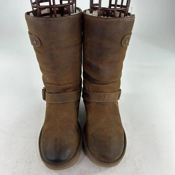 UGG Kensington II Boots US 6 Women's Brown Shearling Buckled Straps Winter Boot