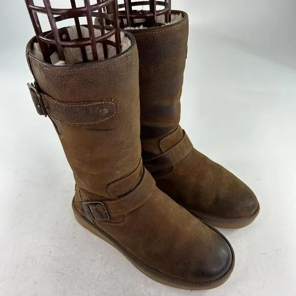 UGG Kensington II Boots US 6 Women's Brown Shearling Buckled Straps Winter Boot