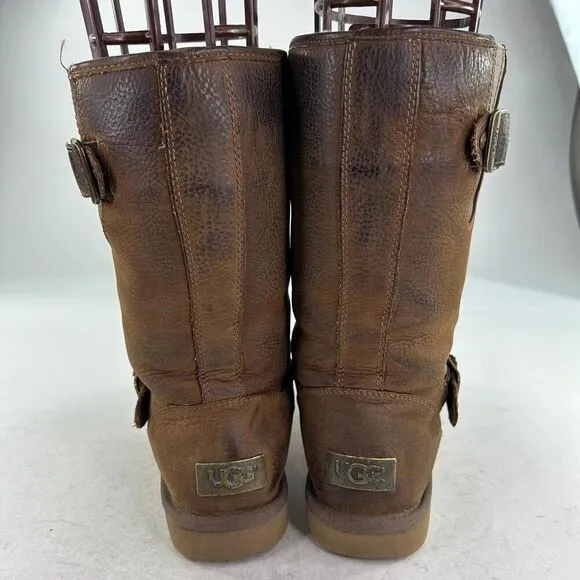UGG Kensington II Boots US 6 Women's Brown Shearling Buckled Straps Winter Boot