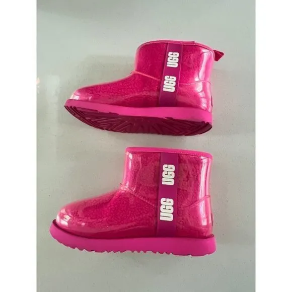 UGG kid's pink Classic short Clear Mini boots size 6/ EUR 38