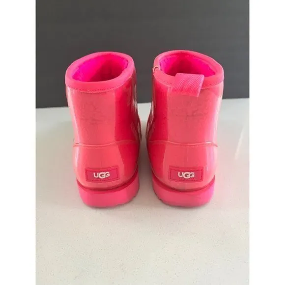 UGG kid's pink Classic short Clear Mini boots size 6/ EUR 38