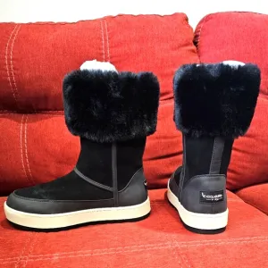 UGG KOOLABURRA Black Suede &amp; Faux Fur Tynlee Winter Snow Boot SiZE 6