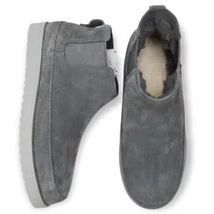 Ugg Koolaburra Easson Ankle Boots Size 10 Gray Suede Faux Fur Lined NWT