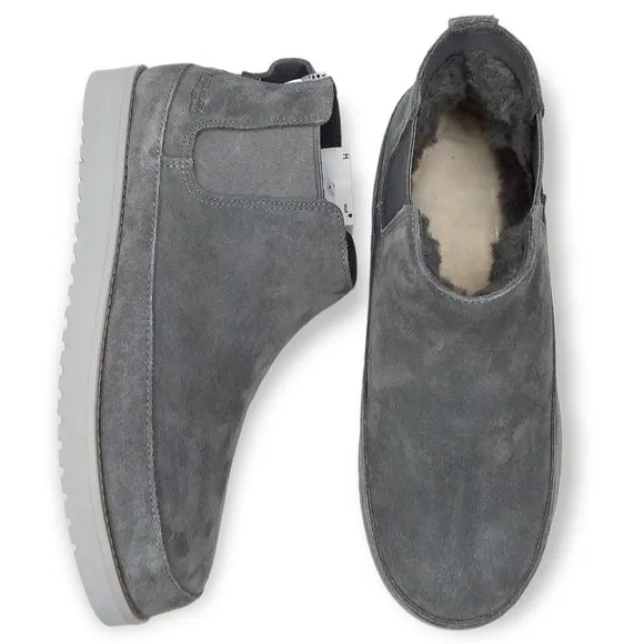 Ugg Koolaburra Easson Ankle Boots Size 10 Gray Suede Faux Fur Lined NWT