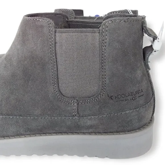 Ugg Koolaburra Easson Ankle Boots Size 10 Gray Suede Faux Fur Lined NWT