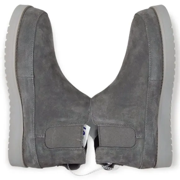 Ugg Koolaburra Easson Ankle Boots Size 10 Gray Suede Faux Fur Lined NWT