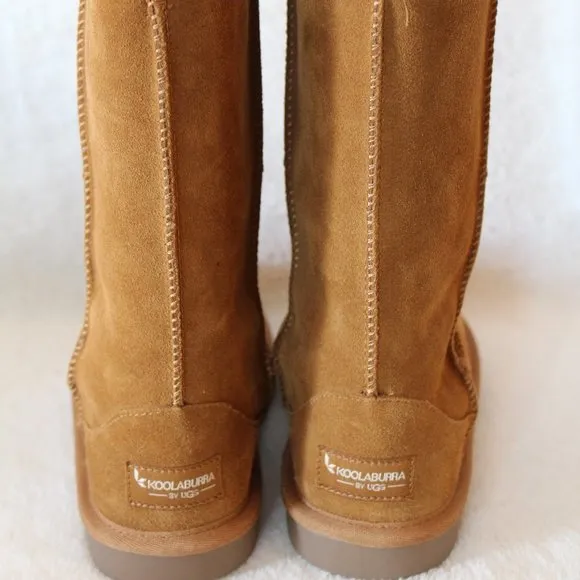 UGG KOOLABURRA GIRLS TALL FUR SUEDE BOOTS CHESTNUT‎ 13