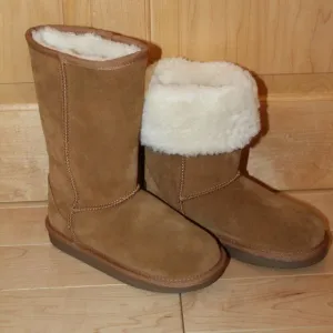 UGG KOOLABURRA GIRLS TALL FUR SUEDE BOOTS CHESTNUT‎ 13