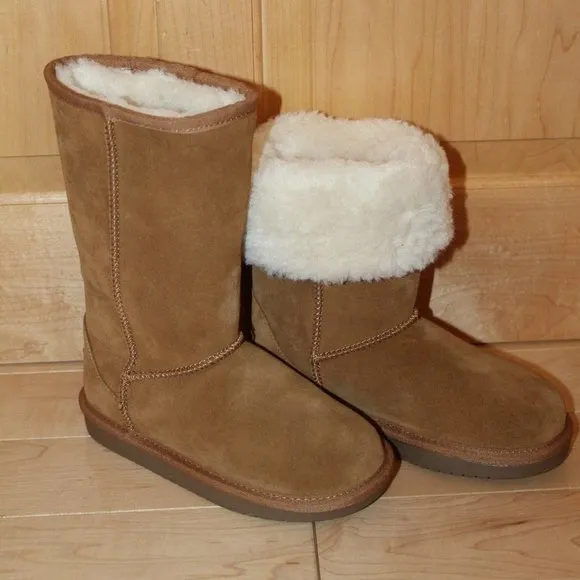 UGG KOOLABURRA GIRLS TALL FUR SUEDE BOOTS CHESTNUT‎ 13