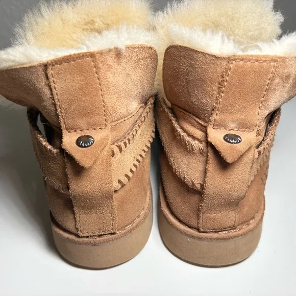UGG Mckay Chestnut Suede Sheepskin Ankle Boots Booties Size US 8.5 Women