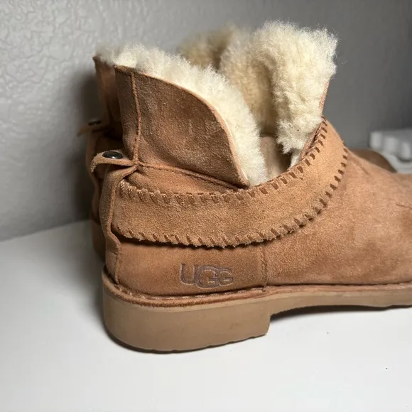 UGG Mckay Chestnut Suede Sheepskin Ankle Boots Booties Size US 8.5 Women