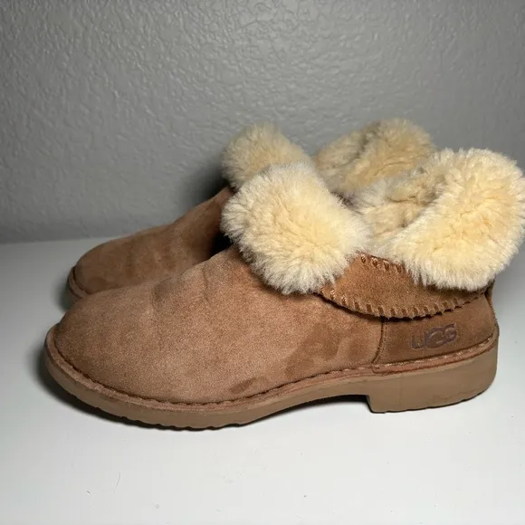 UGG Mckay Chestnut Suede Sheepskin Ankle Boots Booties Size US 8.5 Women