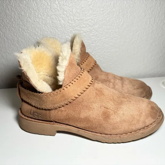 UGG Mckay Chestnut Suede Sheepskin Ankle Boots Booties Size US 8.5 Women