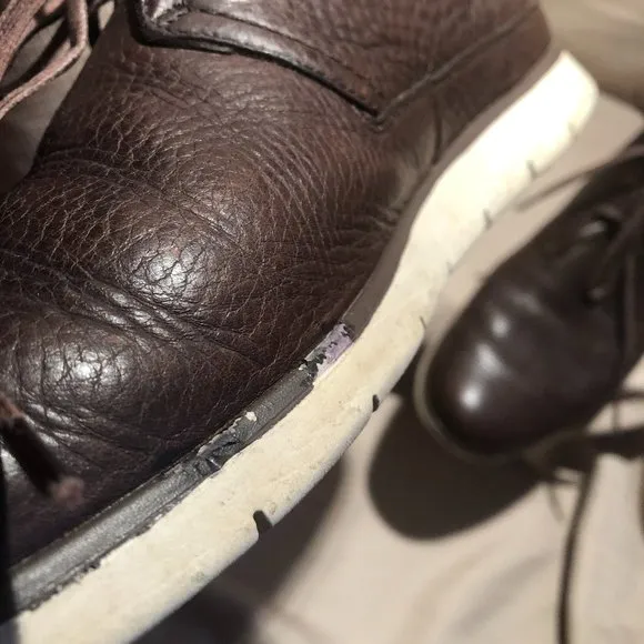 UGG Men Leighton Chocolate Brown Crinkled Leather