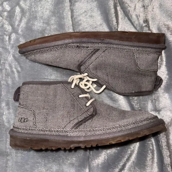 UGG Mens 9 Neumel Natural Ankle Chukka Boots Fur Lined Lace‎ Up Shoes 1117613
