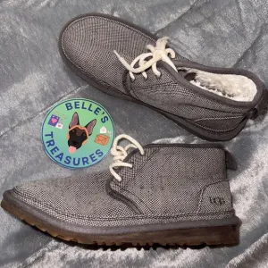 UGG Mens 9 Neumel Natural Ankle Chukka Boots Fur Lined Lace‎ Up Shoes 1117613