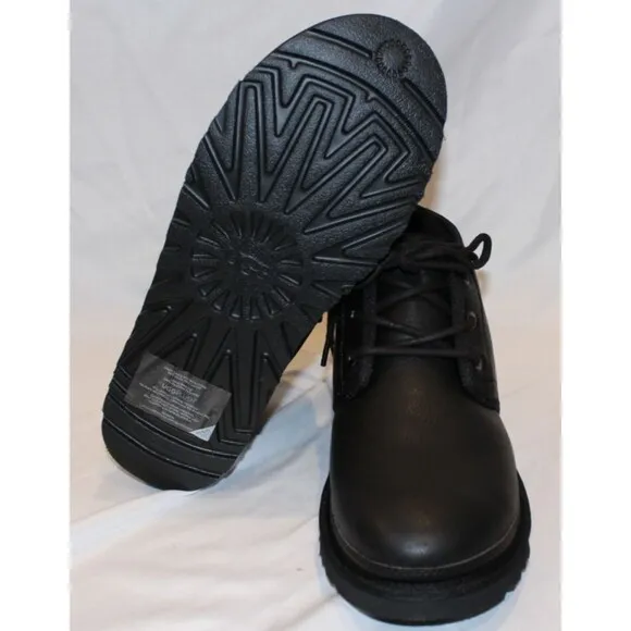 UGG Men's Neumel Boots Leather Shearling LIned Ankle Boots Black Sz 10 NIB