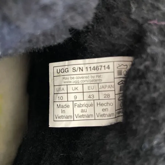 UGG‎ Men's Size 10 MAXXER MINI Black Shearling &amp; 3M Thinsulate Winter Boots NWOB